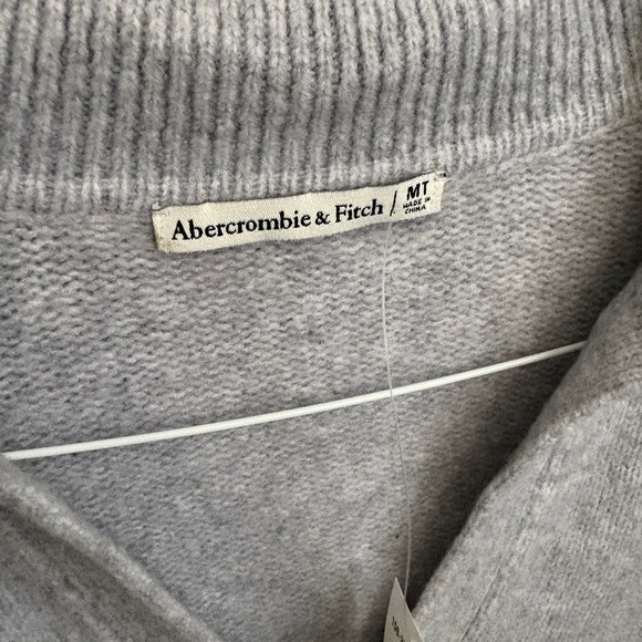 Abercrombie Long Sleeve Collared Sweater Mini Dress Grey Women’s Medium Tall - Picture 4 of 7